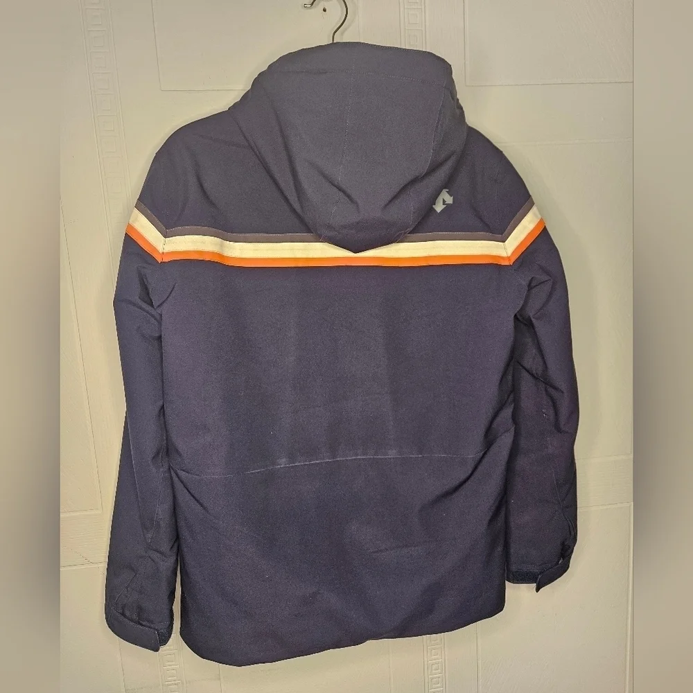 Descente Navy Detachable Hood Softshell Zip Jacket Junior 14 Ski Hike EUC